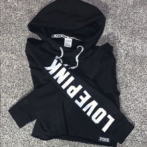 PINK cold shoulder crop sweater